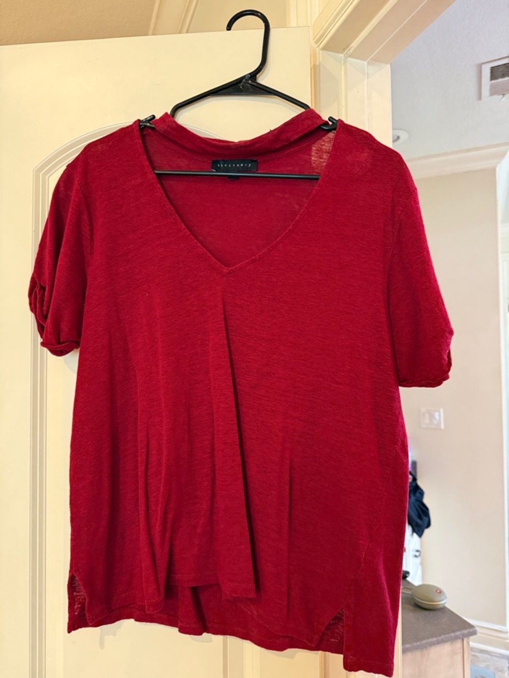 Sanctuary Red V-Neck Short Sleeve Tee